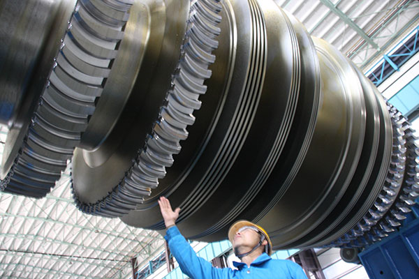 A rotor used in nuclear plants being produced in Deyang, Sichuan province. Sichuan has become the country